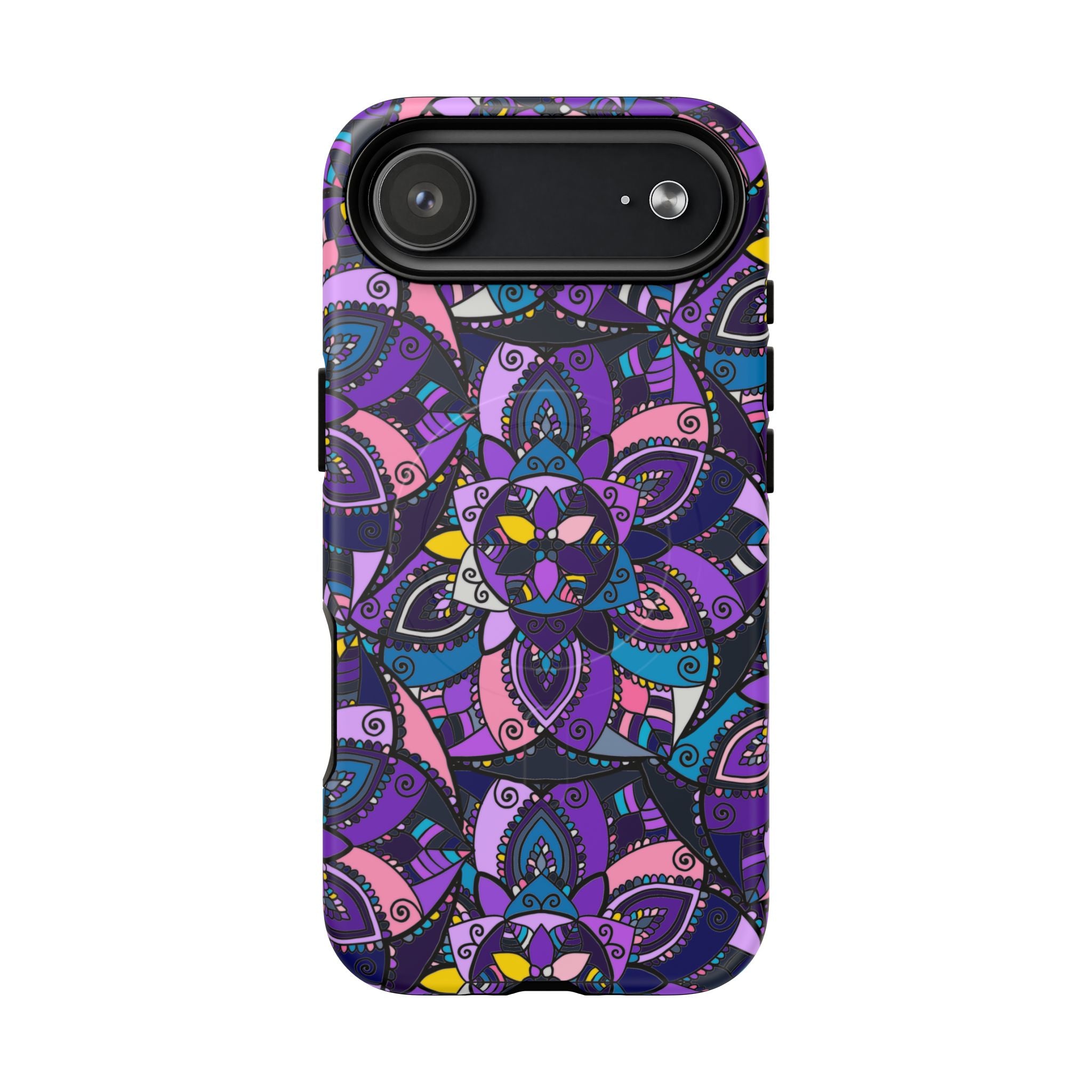Magnetic Phone Case — Purple Mandala Floral Tough Case