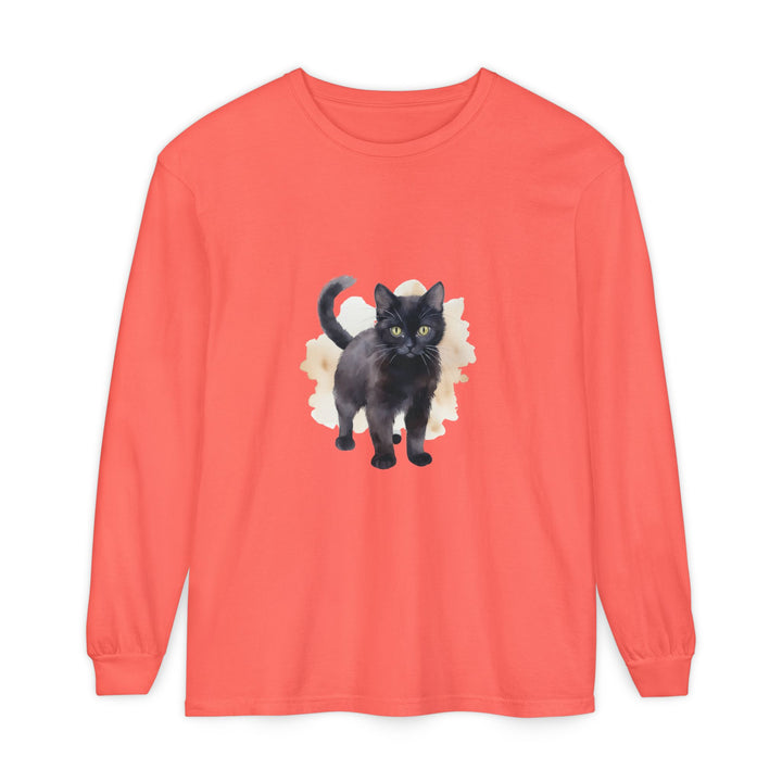 Black Cat Watercolor - Unisex Long Sleeve Tee