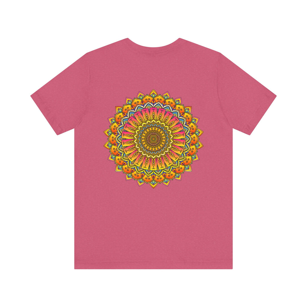 A beautiful, colorful mandala design tee representing spiritual peace and harmony