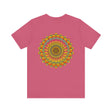 A beautiful, colorful mandala design tee representing spiritual peace and harmony