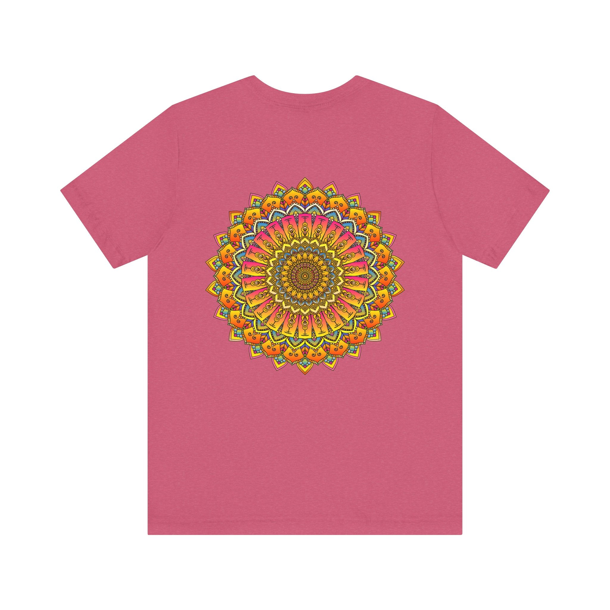 A beautiful, colorful mandala design tee representing spiritual peace and harmony