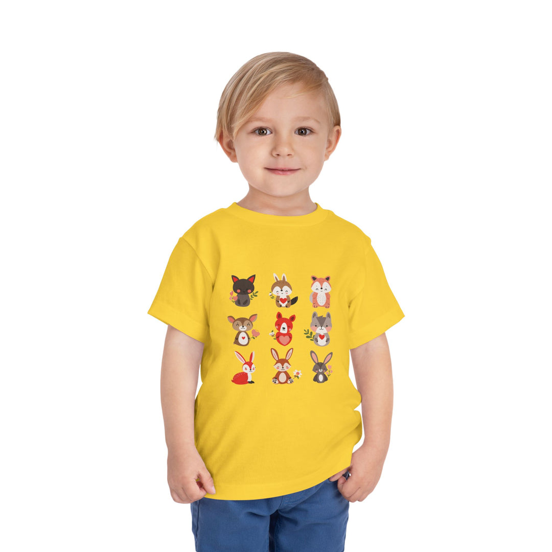 Animal Love Toddler Tee, Cute Cartoon Animals T-Shirt for Kids