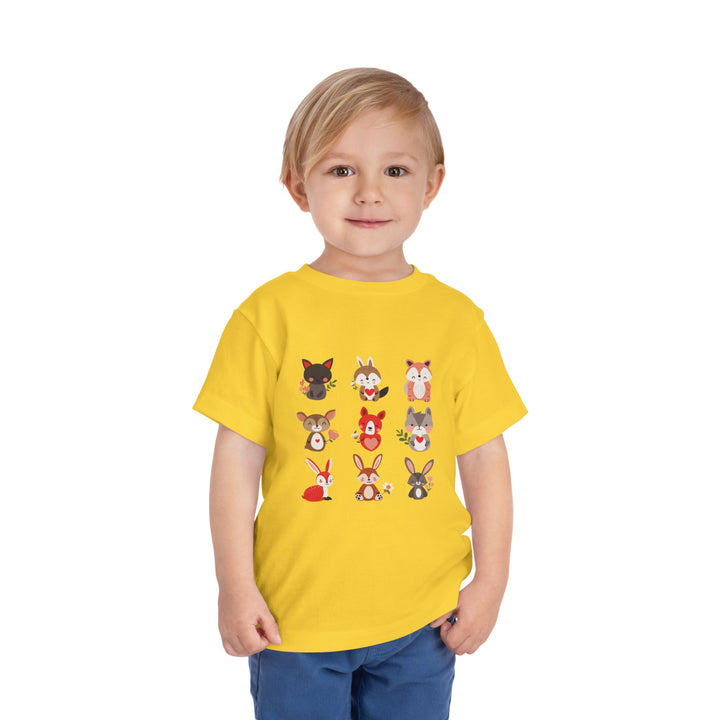 Animal Love Toddler Tee, Cute Cartoon Animals T-Shirt for Kids