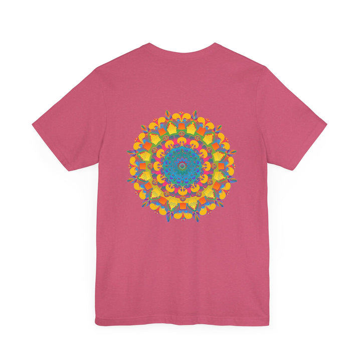 Vibrant Mandala T-Shirt - Peace & Harmony: A colorful, intricately designed mandala t-shirt representing peace and harmony, perfect for adding a touch of positivity to your wardrobe