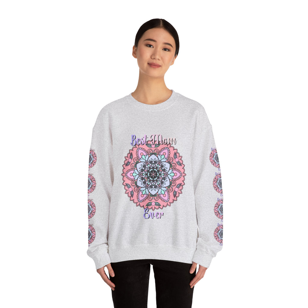 Felpa con stampa Mandala intricata "La mamma migliore di sempre"