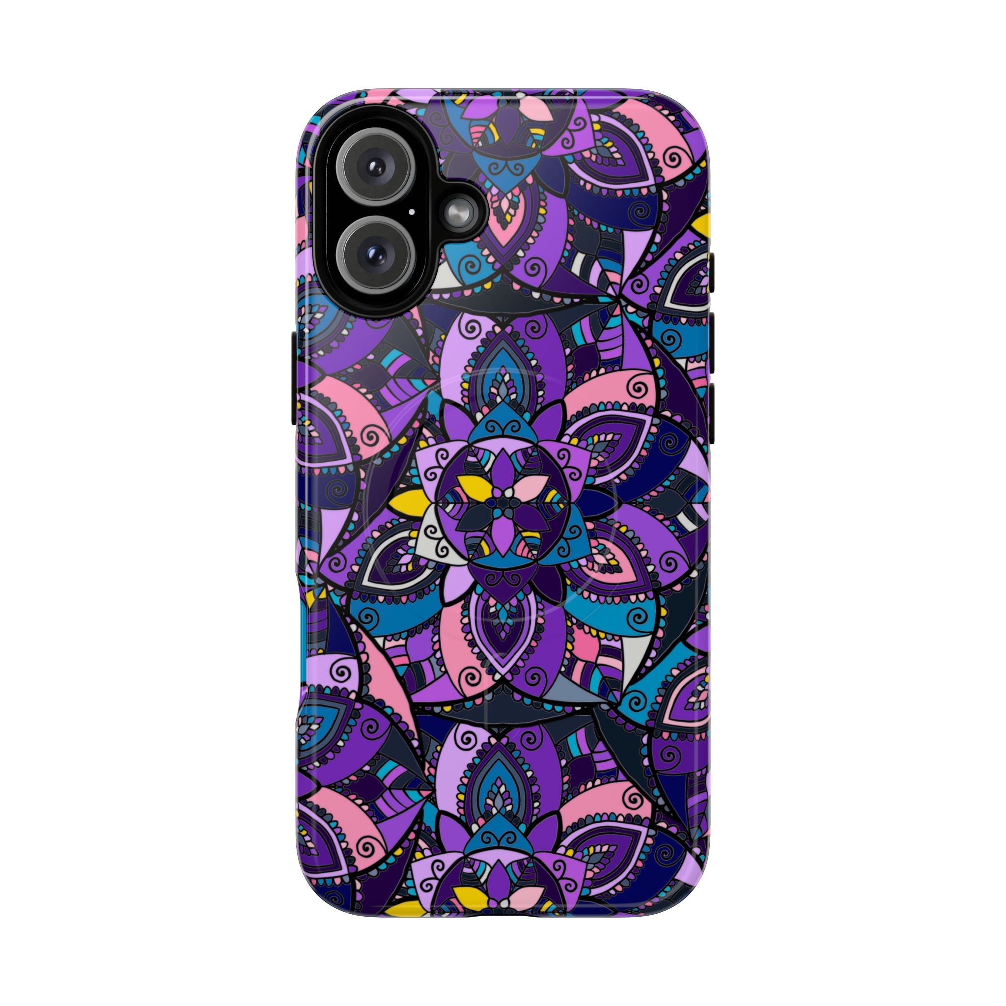 Magnetic Phone Case — Purple Mandala Floral Tough Case