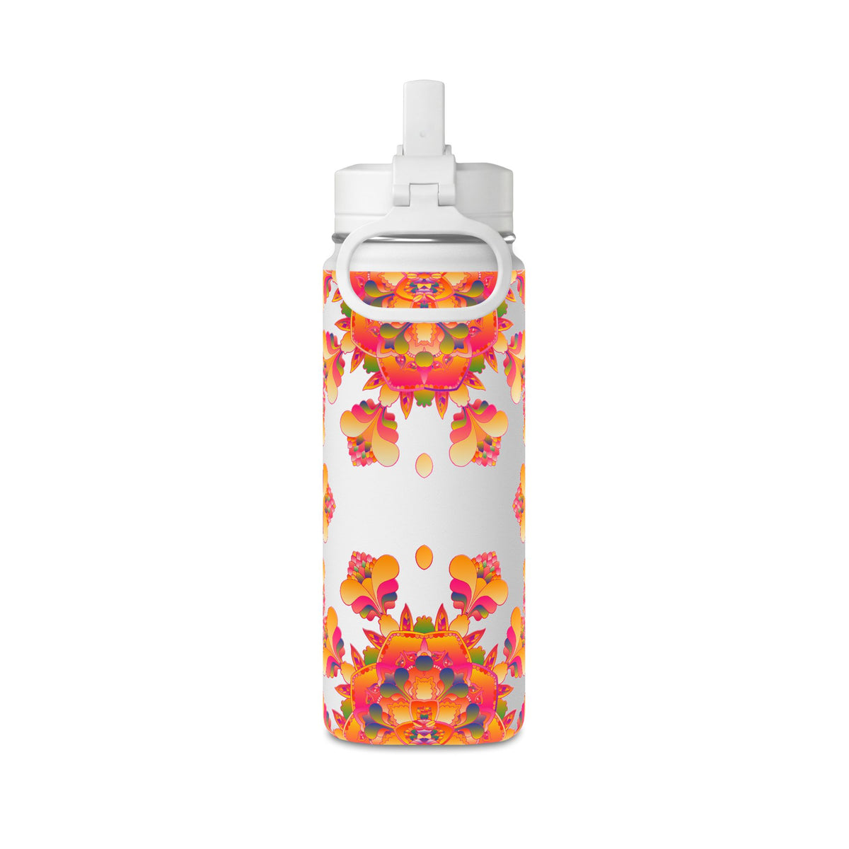 20oz Floral Mandala Mini Water Bottle – Colorful Boho Hydration Bottle