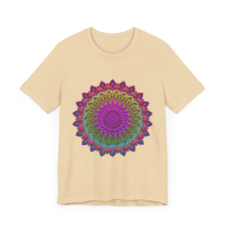 Vibrant Mandala Tee featuring a colorful spiritual art design with intricate patterns and vibrant hues, perfect for expressing your inner spirituality and unique style