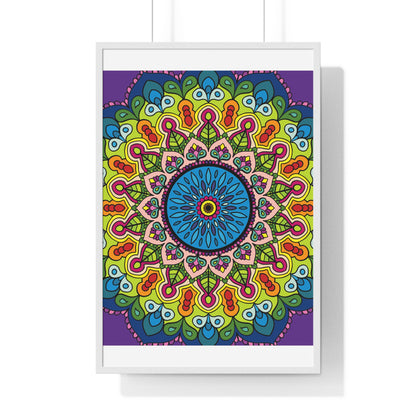 Vertical framed poster with intricate mandala design for relaxation