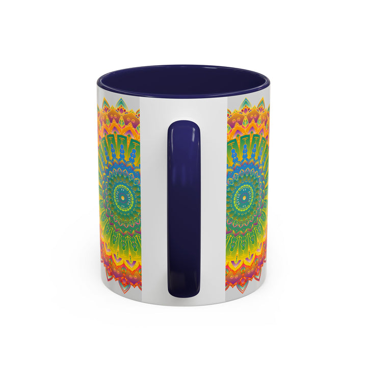  Intricately designed mandala art printed on a durable mug