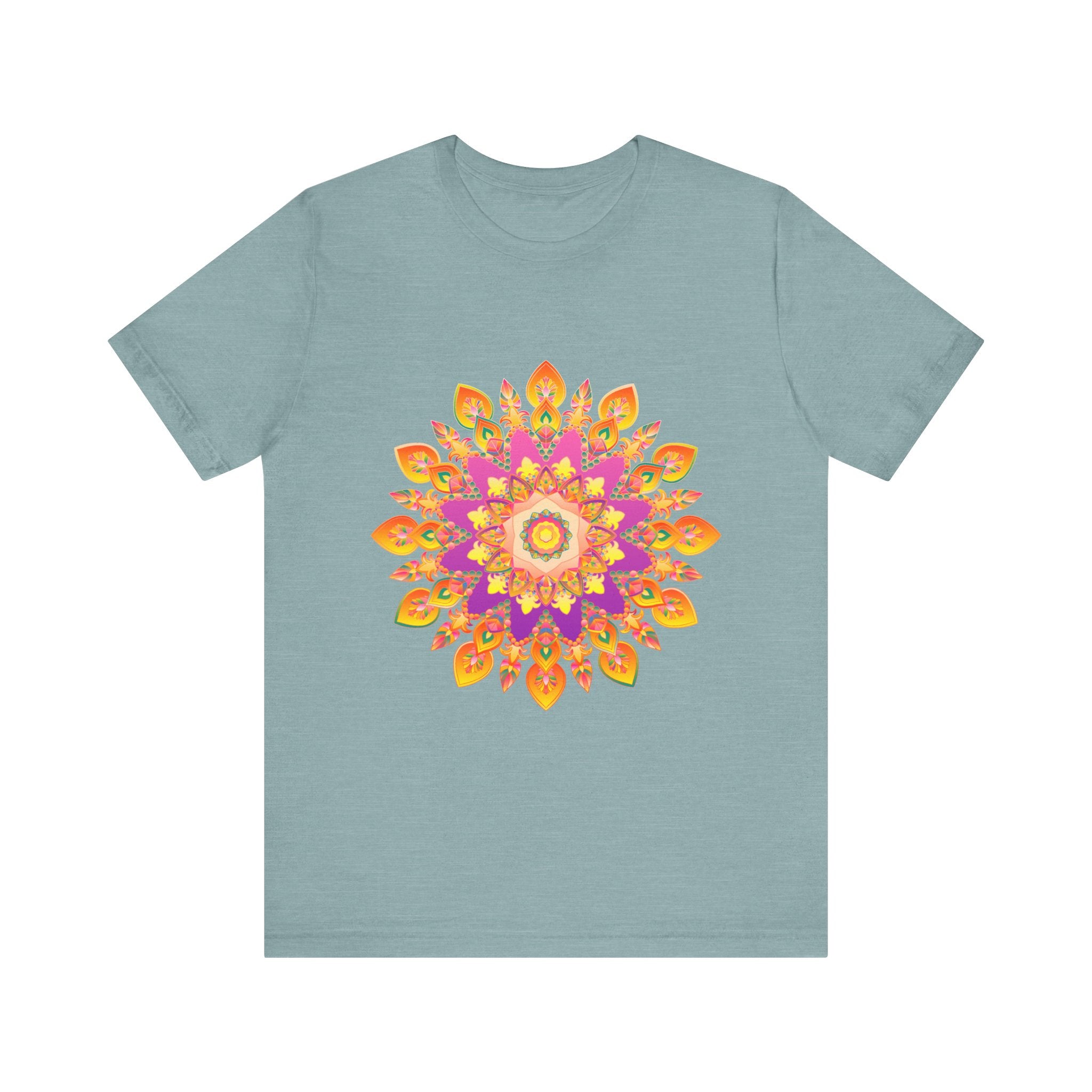 Beautiful and intricate Vibrant Mandala T-Shirt featuring a colorful and detailed design with a mesmerizing pattern and vibrant hues