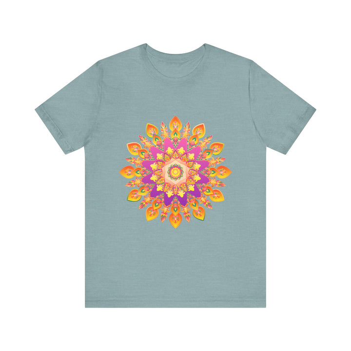 Beautiful and intricate Vibrant Mandala T-Shirt featuring a colorful and detailed design with a mesmerizing pattern and vibrant hues