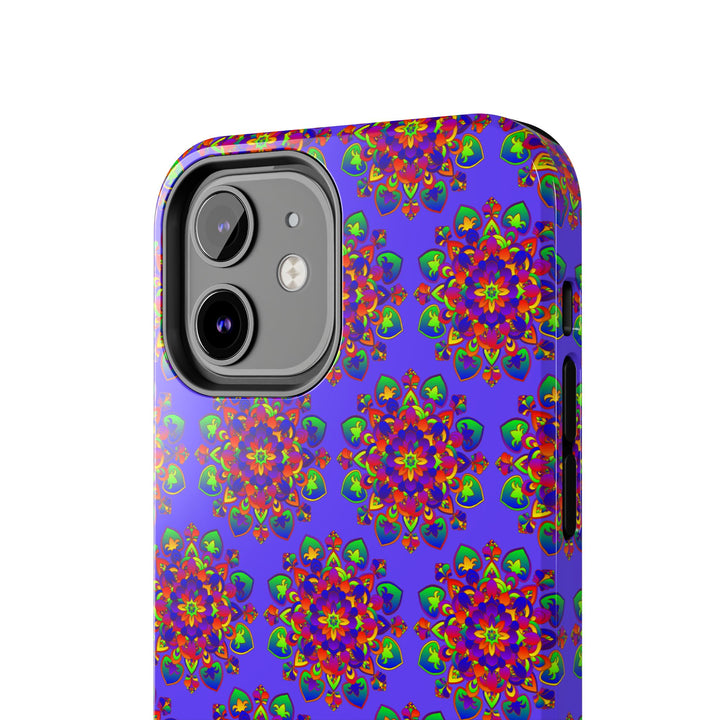 Tiled Hand Drawn Mandala Rainbow Phone Case - Standard alt text 6