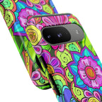 Floral Fantasy iPhone and Google Pixel Case in Bright Green Palette