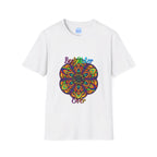 Softstyle unisex t-shirt featuring hand-drawn mandala art design, perfect gift for sister