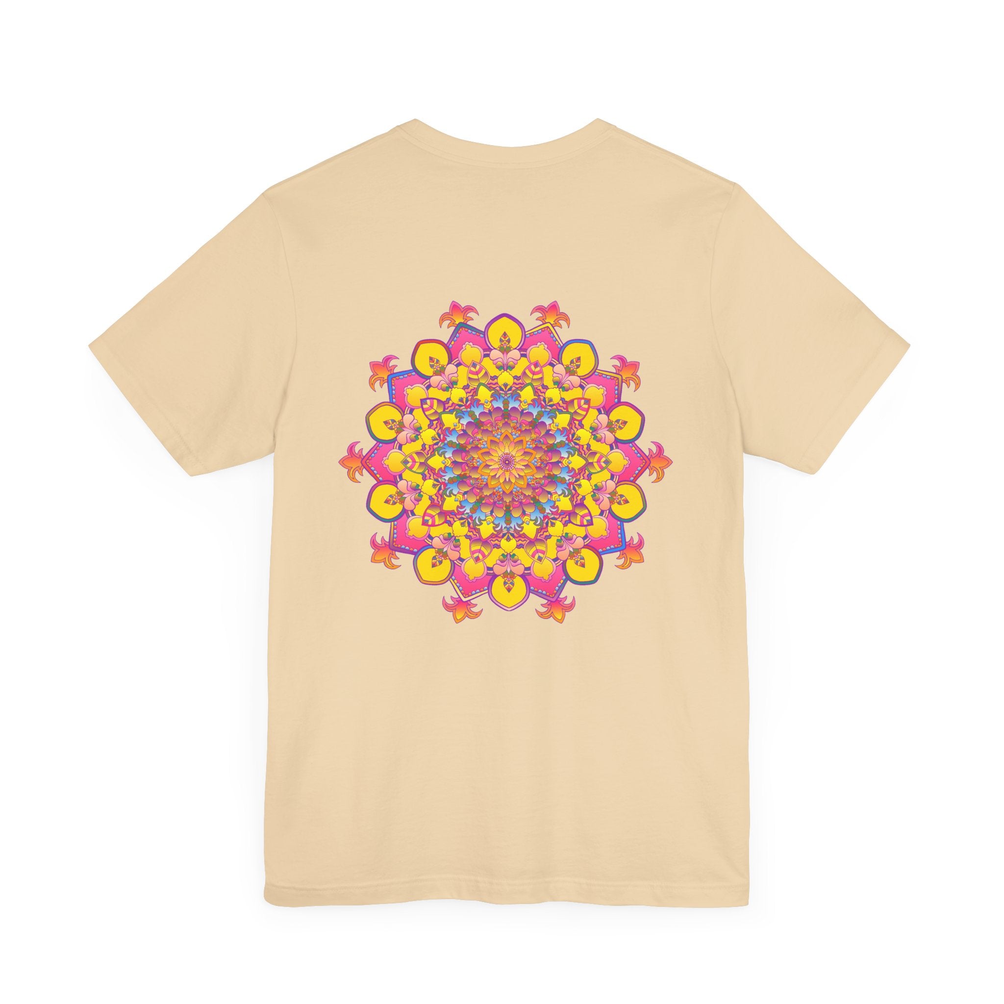 Colorful Mandala Tee with intricate spiritual design promoting peace and harmony