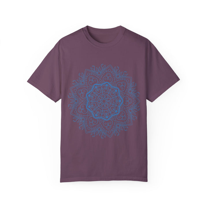 Handmade Mandala Art Tshirt - Unisex Garment-Dyed Tee with intricate, colorful design