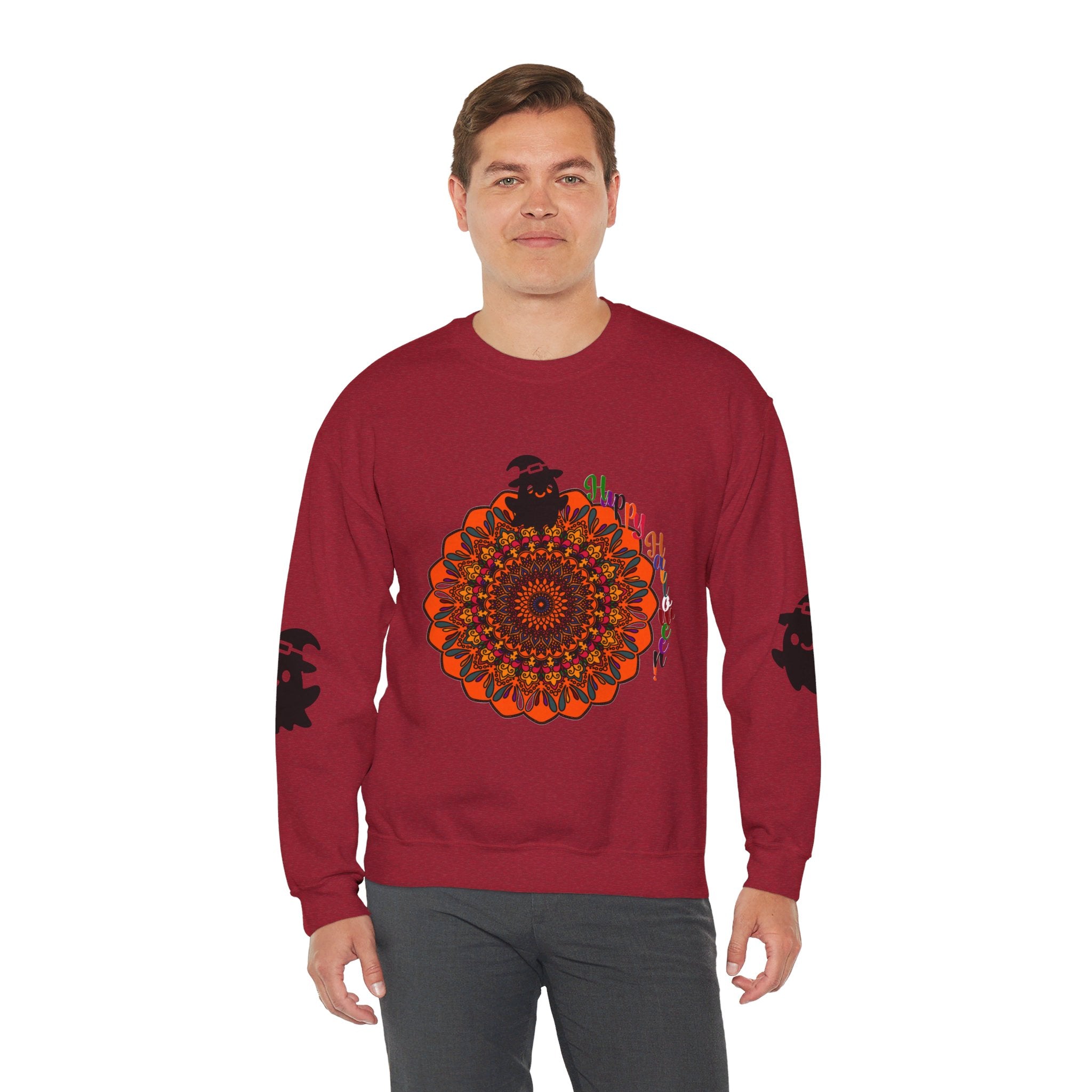 Unisex Heavy Blend™ Crewneck Sweatshirt featuring adorable Halloween themed design with cute ghosts, perfect for spooky season festivities and cozy fall nights