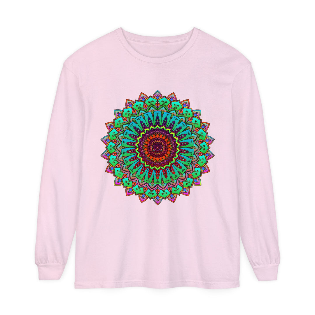 Vibrant Mandala Long Sleeve T-Shirt - Spiritual Art 14