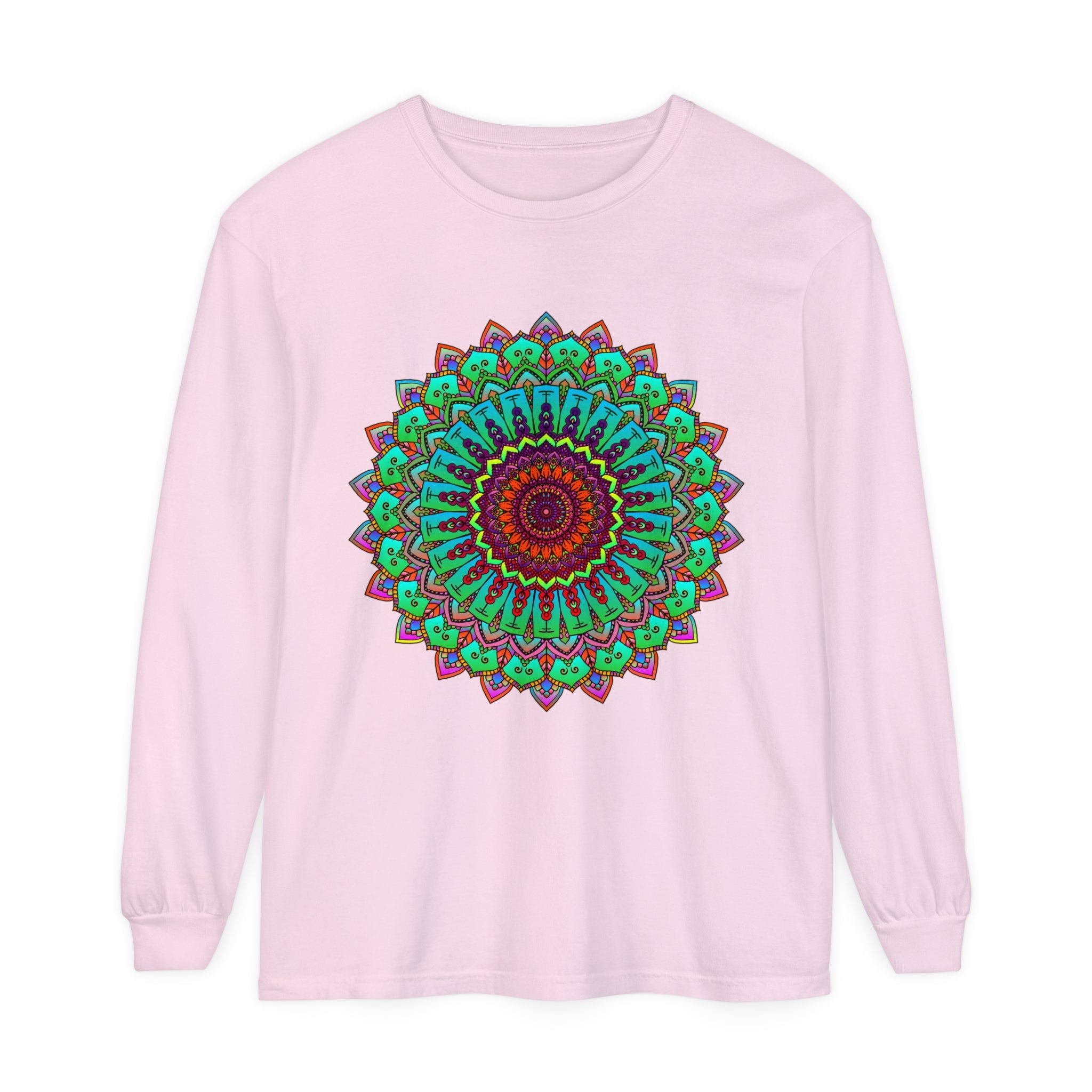 Vibrant Mandala Long Sleeve T-Shirt - Spiritual Art 14