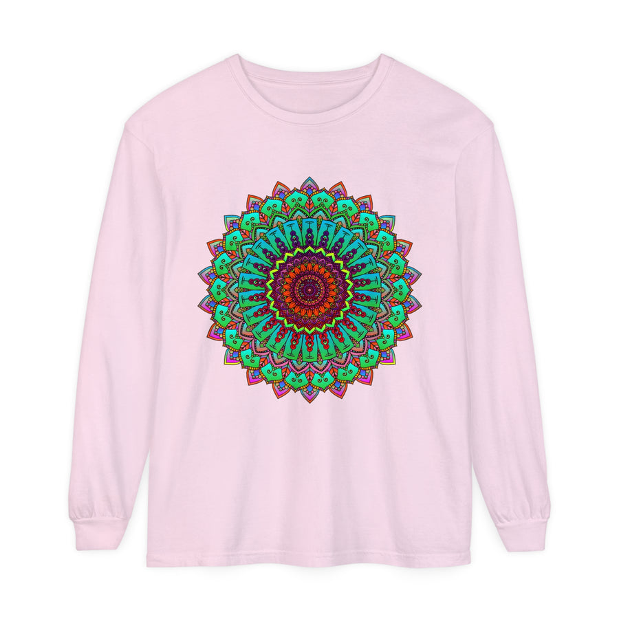 Vibrant Mandala Long Sleeve T-Shirt - Spiritual Art 14
