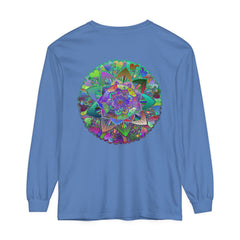 Colorful and intricate mandala design long sleeve t-shirt for both men and women