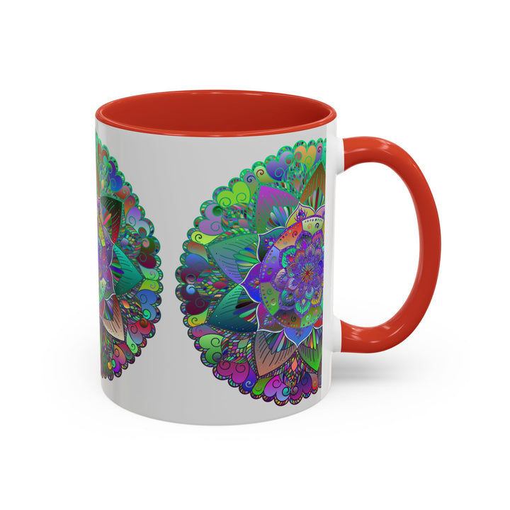 Beautiful mandala art mug with a colorful and intricate design