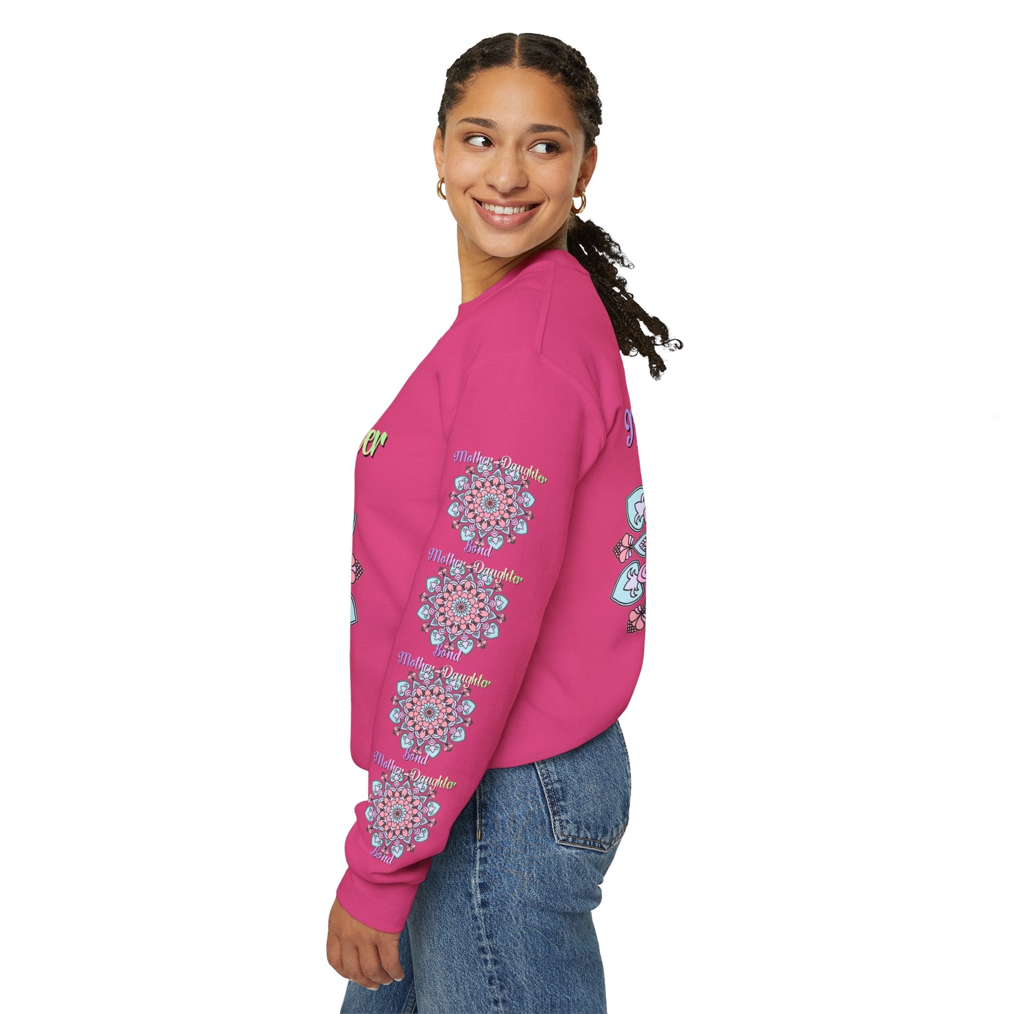 Felpa girocollo con mandala fatta a mano - Legame madre-figlia