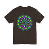 A colorful mandala design tee shirt with the words Peace and Spiritual Harmony symbolizing inner peace and balance