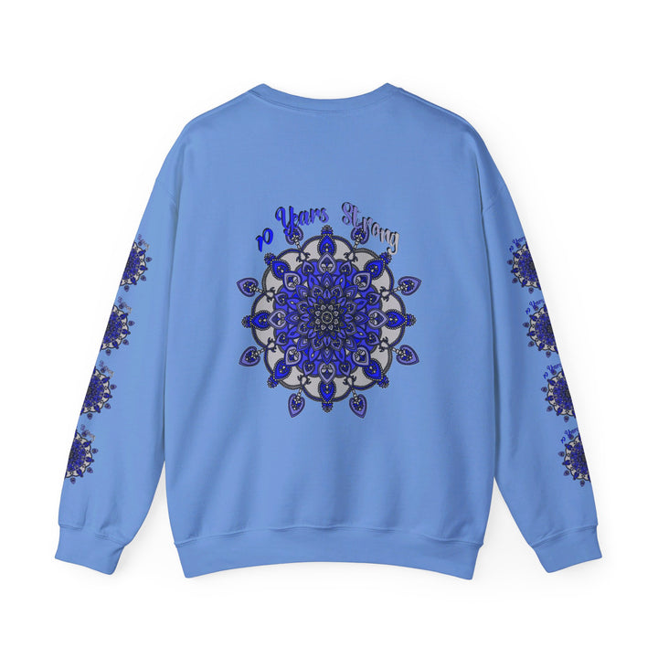 Handmade Mandala Design Unisex Sweatshirt celebrating 10 years of strength and resilience