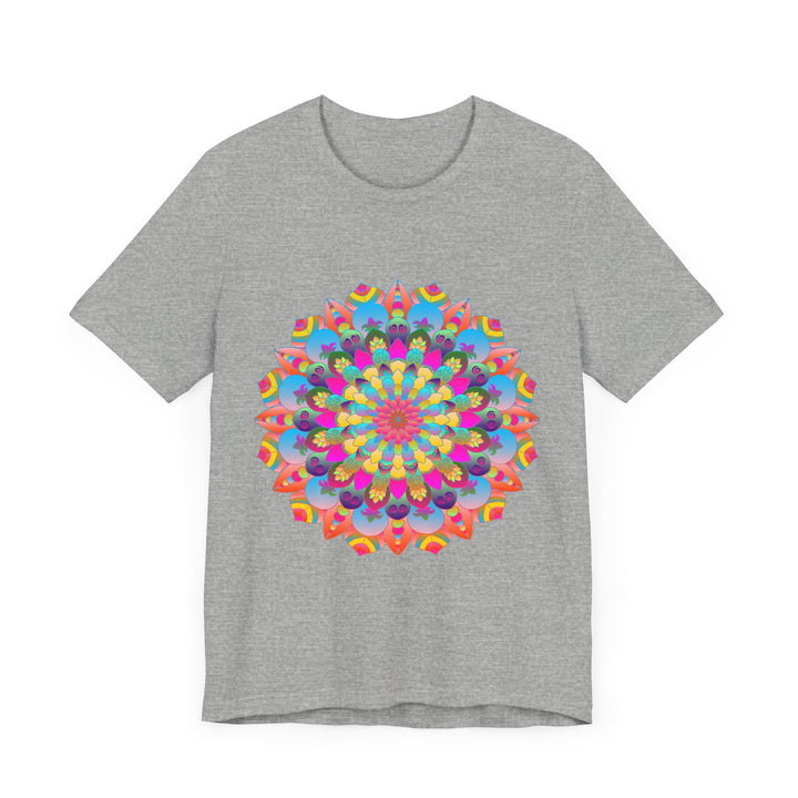 Colorful mandala flower t-shirt featuring psychedelic art with vibrant colors and intricate designs perfect for expressing your unique style and personality