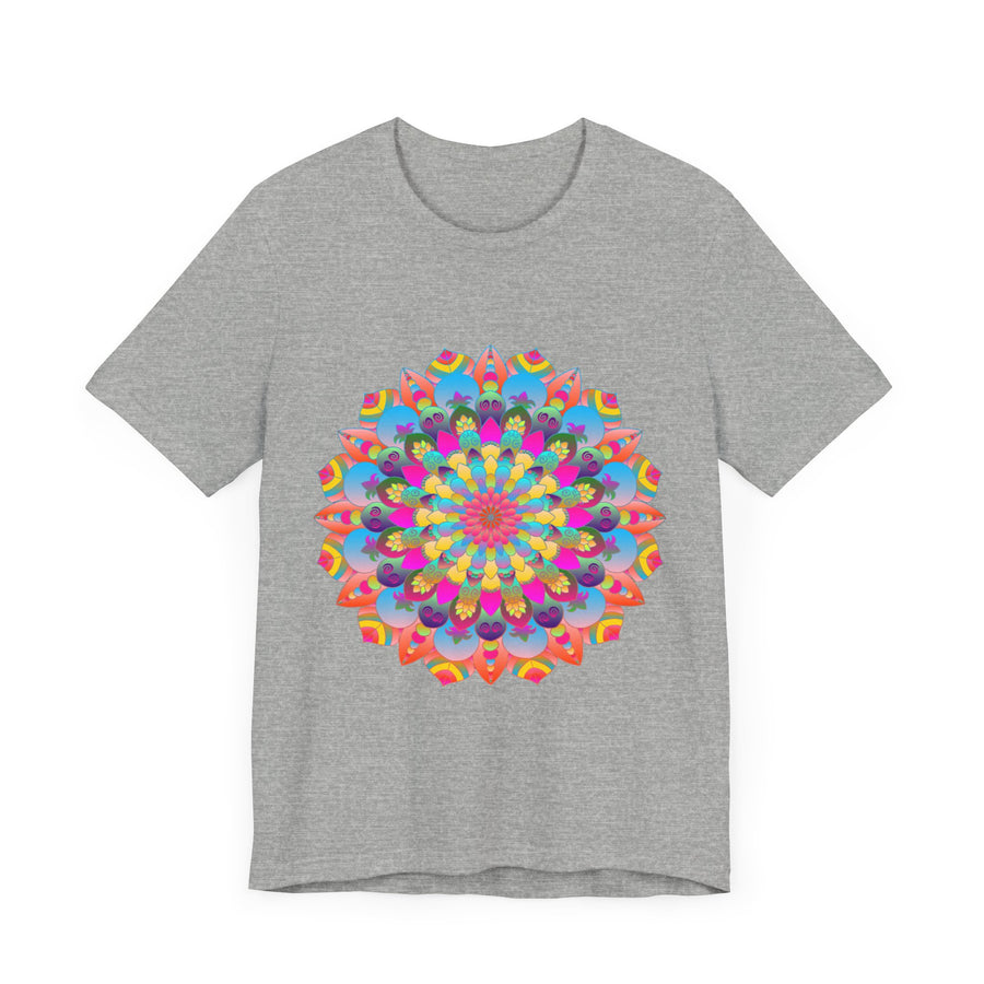 Colorful mandala flower t-shirt featuring psychedelic art with vibrant colors and intricate designs perfect for expressing your unique style and personality