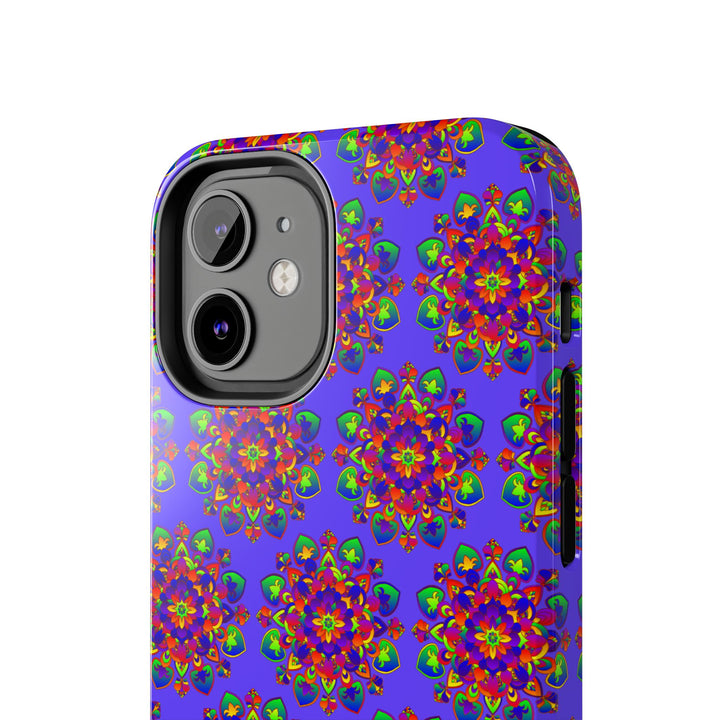 Tiled Hand Drawn Mandala Rainbow Phone Case - Standard alt text 7