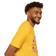 A beautiful t-shirt featuring a floral mandala design with an inspiring quote