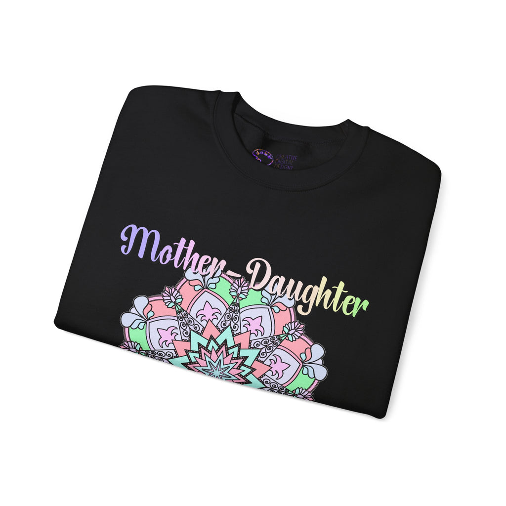 Felpa Girocollo Legame Madre-Figlia — Regalo di Famiglia Mandala Floreale