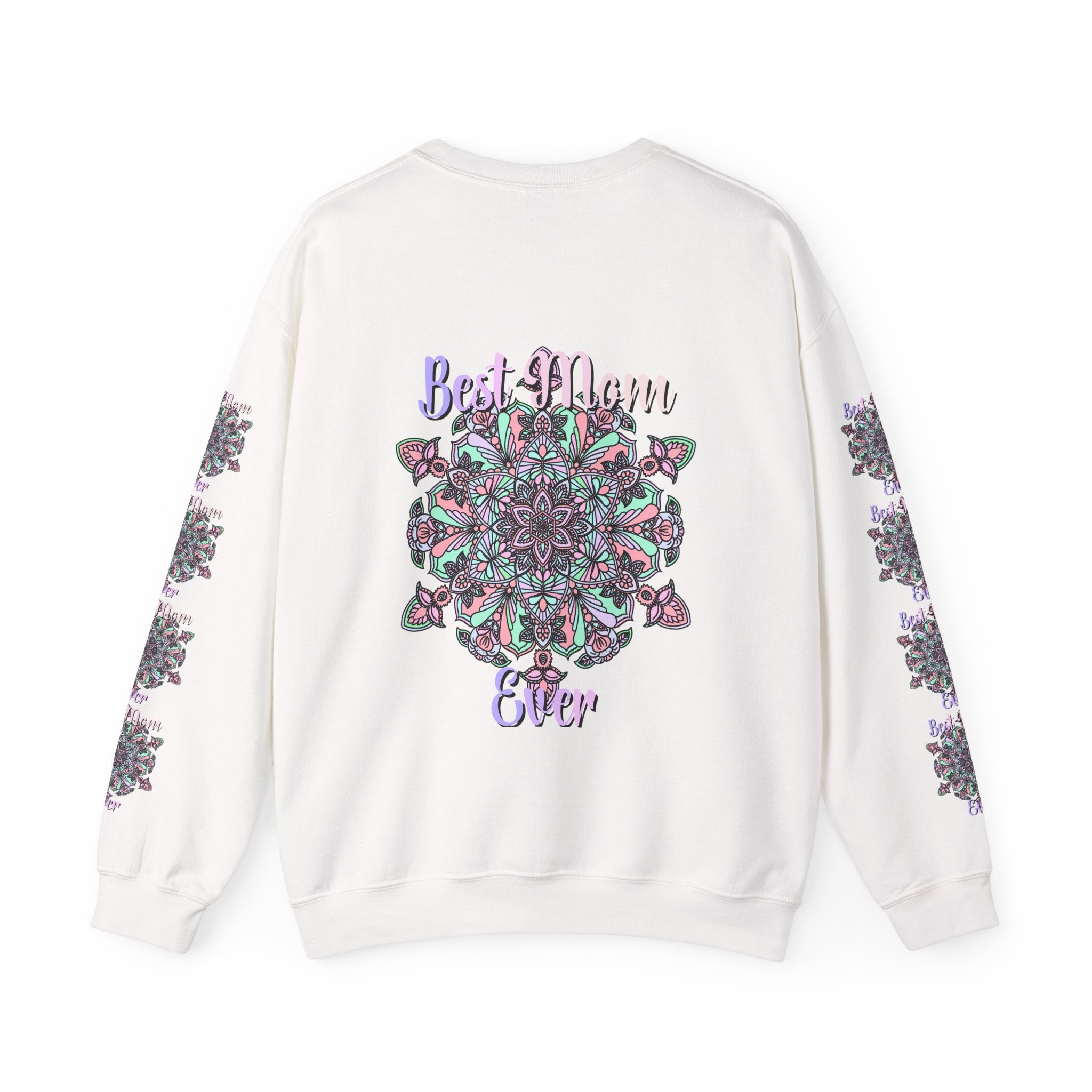 Mandala Design Sweatshirt in Soft Pink and Lavender for Moms