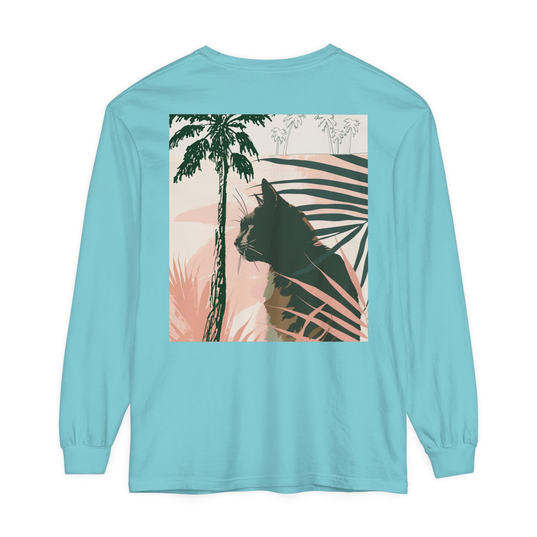 Black Cat Jungle Long Sleeve T-Shirt for everyday fashion alt text 51