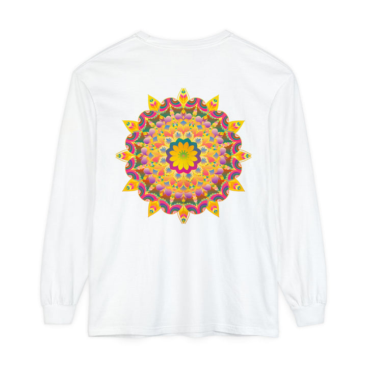 Unisex long sleeve t-shirt with a mesmerizing and intricate psychedelic mandala