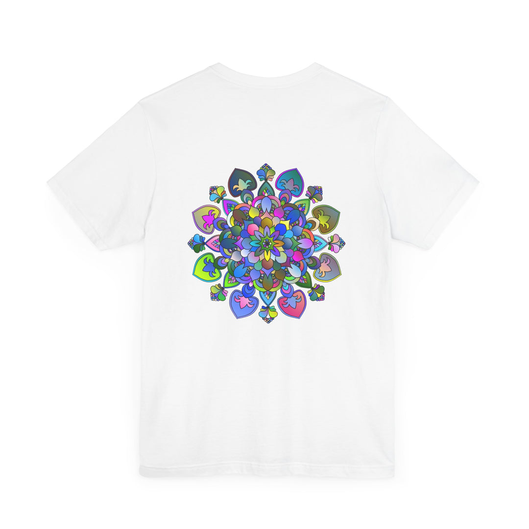 Intricate and colorful mandala tee promoting inner harmony