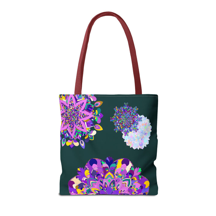 Colorful Mandala Tote Bag with intricate floral and geometric design, perfect for carrying books, groceries, and everyday essentials