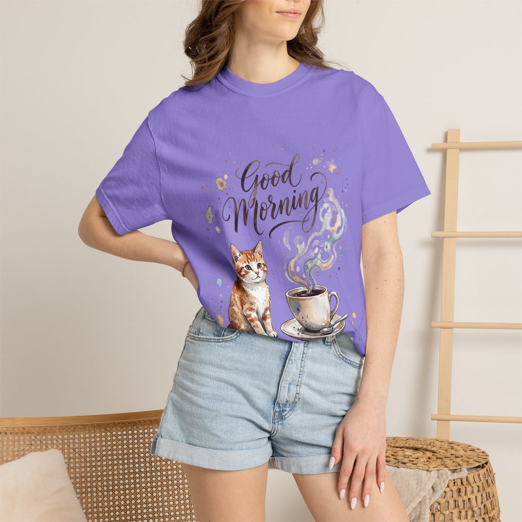 Good Morning Cat Coffee T-Shirt
