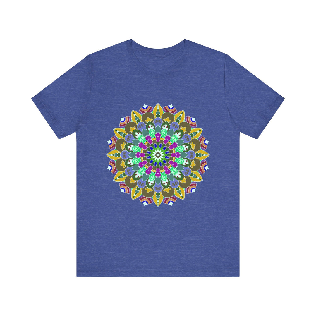 Colorful mandala peace t-shirt with spiritual art design for peaceful and stylish fashion statement