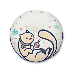 Cuscino da pavimento per gatti di Capodanno - Grazioso gattino invernale