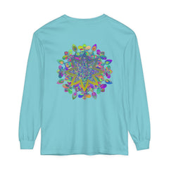 Vibrant and intricate mandala design long sleeve t-shirt for all genders