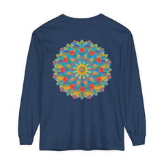 Colorful and intricate mandala design long sleeve t-shirt for both men and women