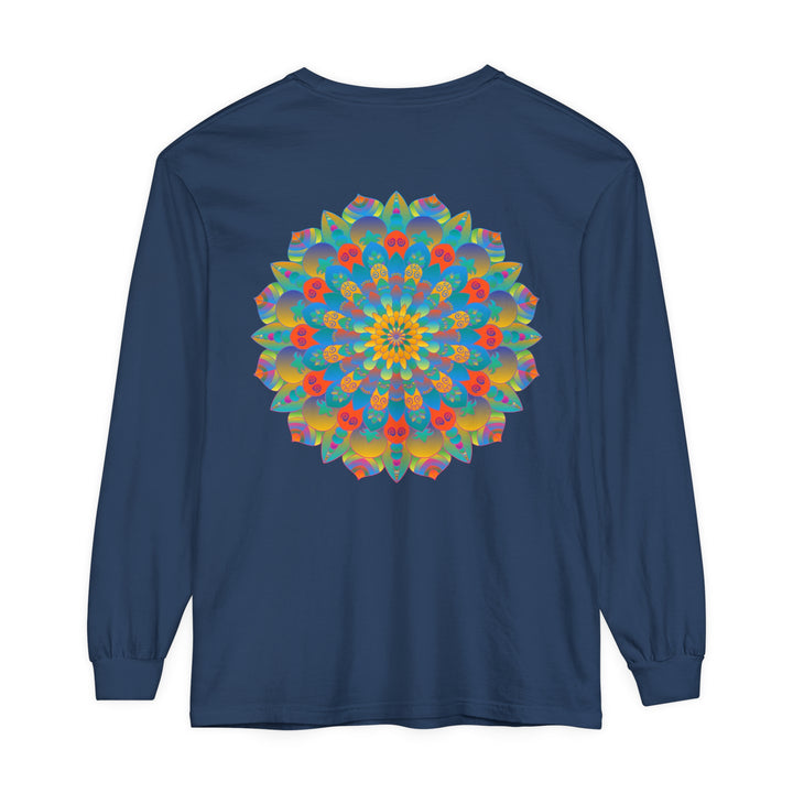 Colorful and intricate mandala design long sleeve t-shirt for both men and women