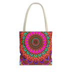 Colorful Mandala Tote Bag – Boho Psychedelic All-Over Print