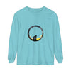 Black Cat Moon Glow Long Sleeve T-Shirt with stunning glowing moon and cat design