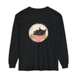 Adorable grey unisex t-shirt featuring a sleeping kitten design for bedtime