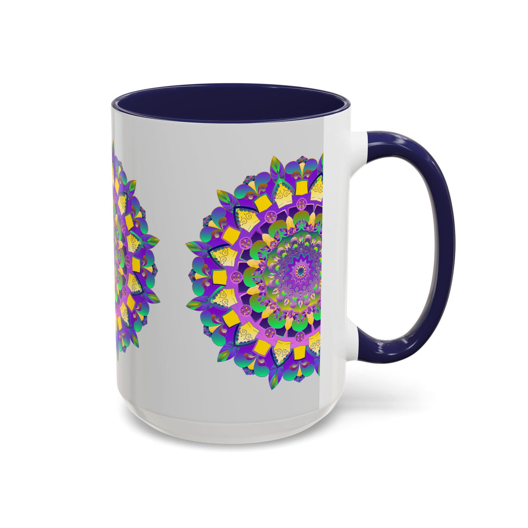 Stunning Purple and Yellow Mandala Artwork on Ceramic Mug